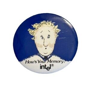 Vintage Intel Computer IT PC Memory Processor Microchip Tech Pin Pinback Button